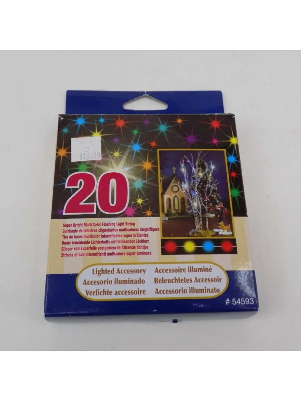 Lemax 20 Super Bright Multi-Color Flashing Light String For Indoor Use 54593 New